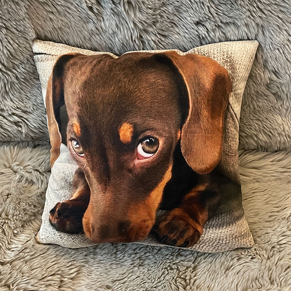 Dog cushion personalised best sale